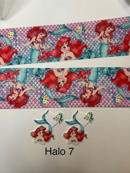Ribbon with Acrylics Sets/Liston con Resinas (2 yardas de listón vibrante con 2 piezas llamativas de Resinas)