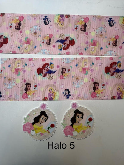 Ribbon with Acrylics Sets/Liston con Resinas (2 yardas de listón vibrante con 2 piezas llamativas de Resinas)