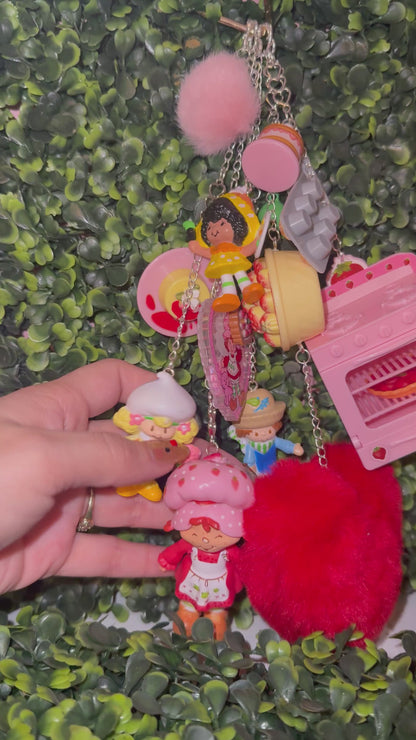 Strawberry kitchen  Bag Charm Made by Juju