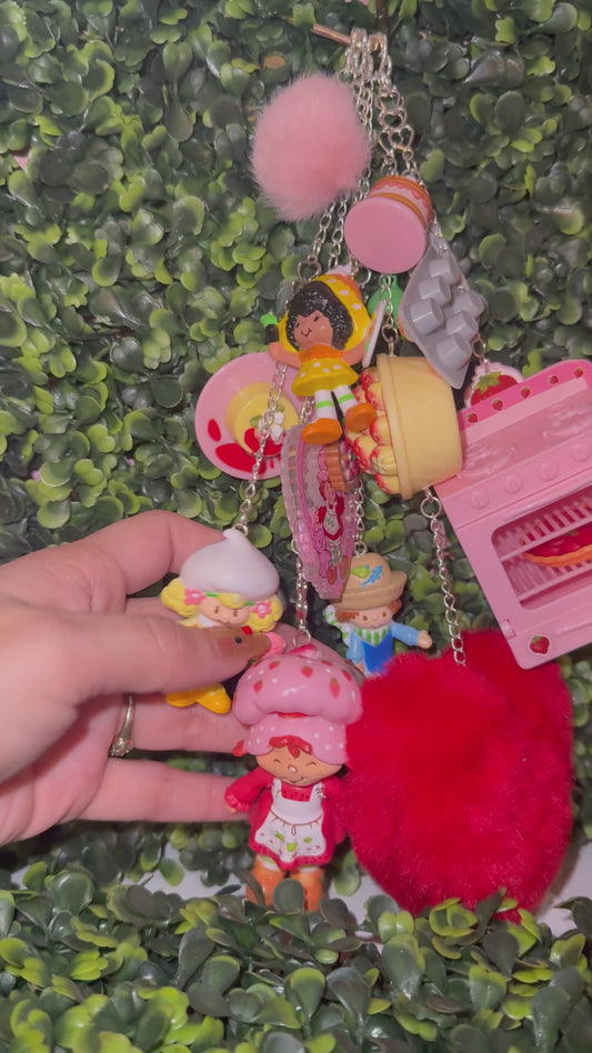 Strawberry kitchen  Bag Charm Made by Juju