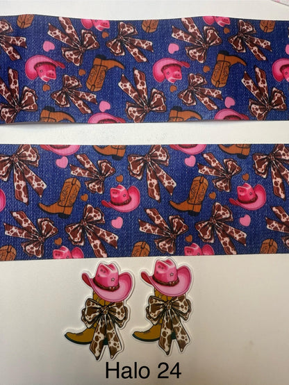 Ribbon with Acrylics Sets/Liston con Resinas (2 yardas de listón vibrante con 2 piezas llamativas de Resinas)
